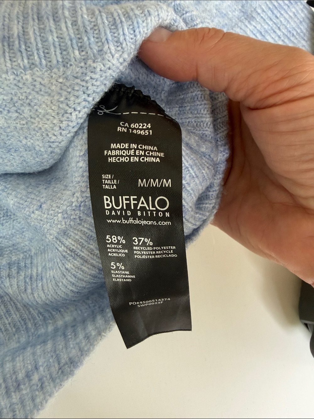Buffalo David Bitton Light Blue Short Sleeve Crew Sweater - Picture 3 of 6